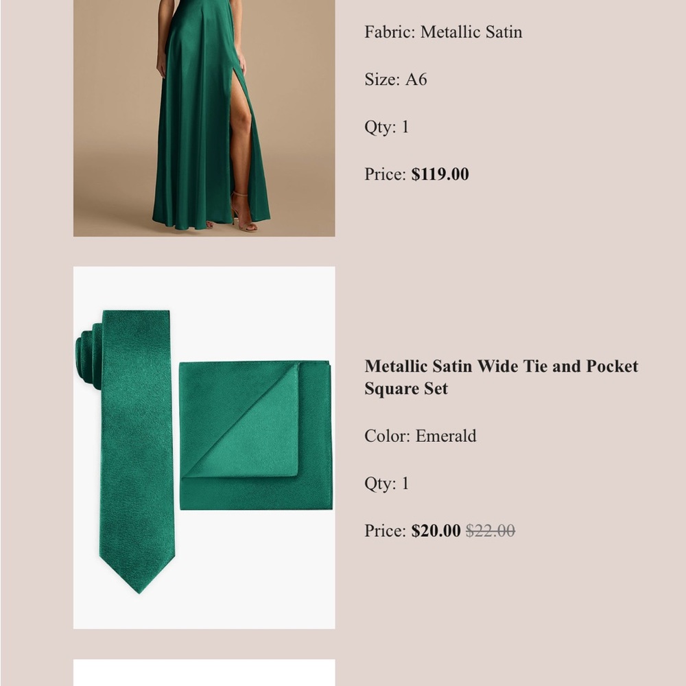 Azazie Bondi Emerald Metallic Satin Dress with Slit Size 6 - Picture 4 of 7